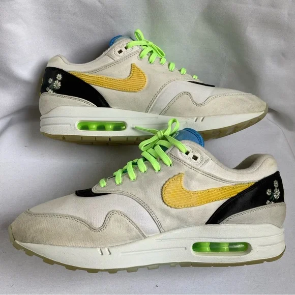 Nike Air Max 1 'Spring Daisy' White Gray/Green Sneaker CW6031-100 - Picture 3 of 10